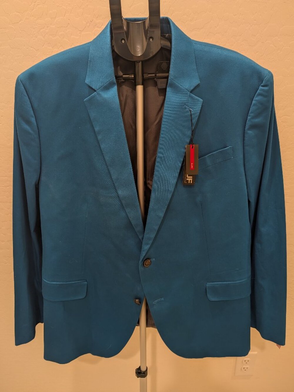 NWT Men's JF J. Ferrar Suit Jacket / Sport Coat - Blue - Slim Fit 48R